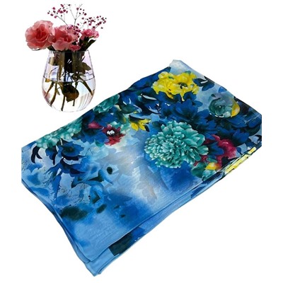 Шарф шифоновый с цветочным принтом Арт 0981/2