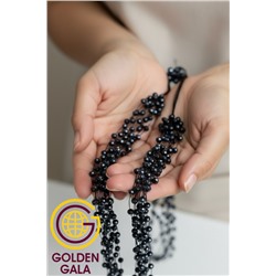 Комплект бижутерии "Хрустальная россыпь" , цвет синий гематитовый