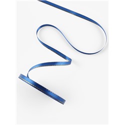 Лента атласная, с золотым люрексом, 6 мм, 23±1 м, синяя №038