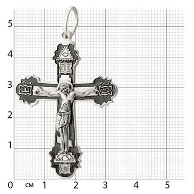 Крест из серебра литье частичное чернение