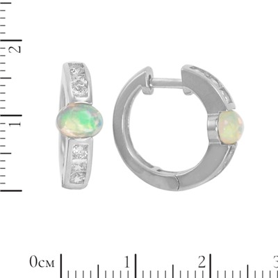 Серьги 'Эльф' с опалом и фианитами ТГСН.920ОПR