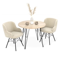 Обеденная группа SHT-DS150
                        бежевый / черный муар / дуб сонома све