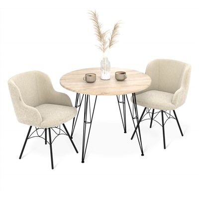 Обеденная группа SHT-DS150
                        бежевый / черный муар / дуб сонома све