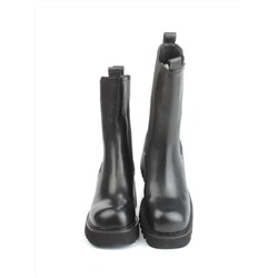 01-GZ6115-X81 BLACK Ботильоны демисезонные женские (натуральная кожа, байка)