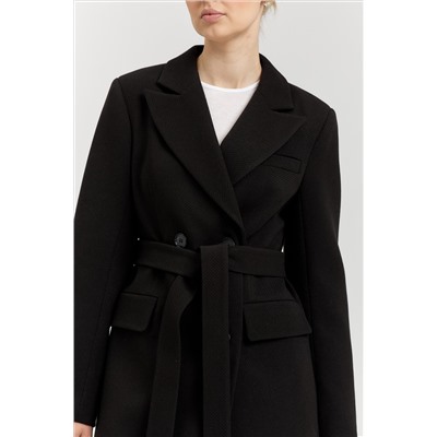 Пальто женское демисезонное 26895 (черный/рубчик)