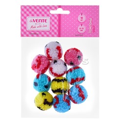 Набор помпонов для творчества "Smile" 25 мм, 10 шт, в пластиковом пакете с блистерным подвесом, цвета пастельные ассорти