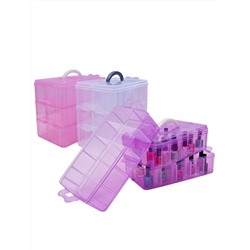 Planet Nails Чемодан пластиковый 19238 трёхуровневый, большой, 32 х 19 х 25 см, в ассортименте