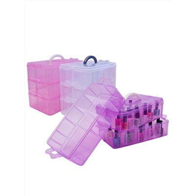 Planet Nails Чемодан пластиковый 19238 трёхуровневый, большой, 32 х 19 х 25 см, в ассортименте
