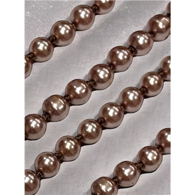 Бусы жемчужные длинные Арт 09/коричневый перламутр