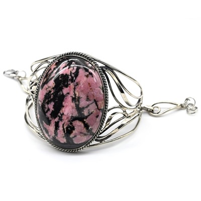 Браслет из родонита " Овал ", 18 см.