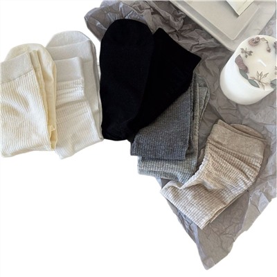 Cotton retro summer thin colored knee socks, mid-length, french style