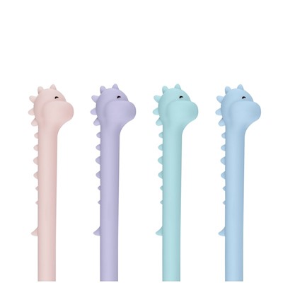 Ручка шариковая MESHU "Cute Dinosaur", синяя, 0,7мм, корпус ассорти, с топпером