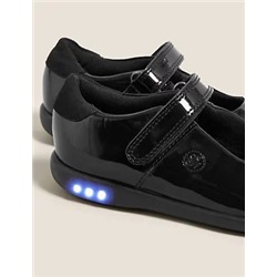 Kids' Leather Flashing Light School Shoes (8 Small - 1 Large)
