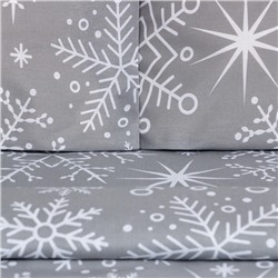 Постельное бельё «"Этель"» 1.5 сп Snow fall, 143х215 см, 150х214 см, 70х70 см - 2 шт, бязь