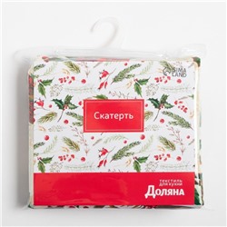 Скатерть новогодняя Доляна "Новогодние украшения" 110*145 см, 100% п/э