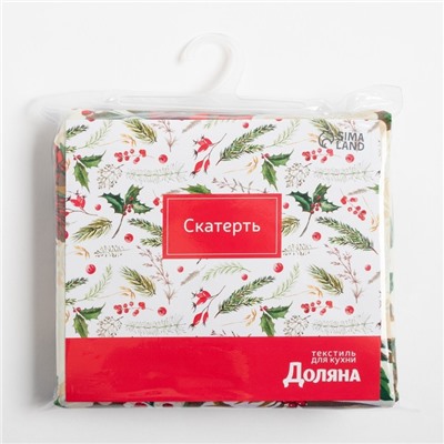 Скатерть новогодняя Доляна "Новогодние украшения" 110*145 см, 100% п/э