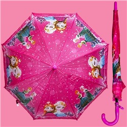 Зонт-трость для девочки с мультгероями полуавтомат Арт 1001/3