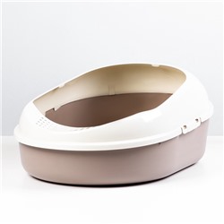 Лоток для кошек с бортом без сетки "Космо" 51,9 x37,8 x 21,3 см, коричневый