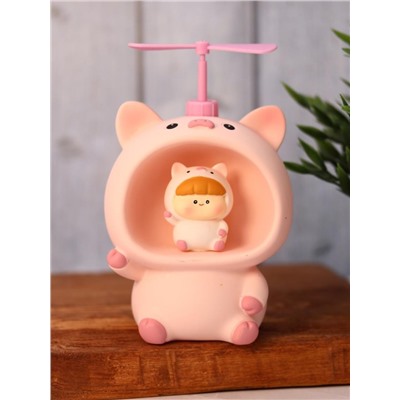 Kопилка - ночник «Baby pig fan», pink (13,5 см), пластик