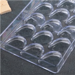 Форма для конфет и шоколада KONFINETTA «Кофейные зерна», 33×16.2 см, 21 ячейка, прозрачная