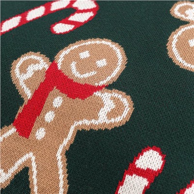 Подушка вязаная с новогодним рисунком Gingerman из коллекции New Year Essential, 45x45 см