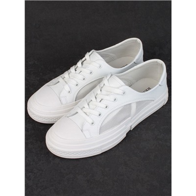 05-PDXL46-1 WHITE Кроссовки женские (натуральная кожа)