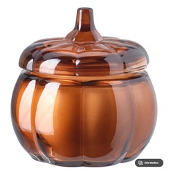 HÖSTAGILLE Duftkerze im Glas, Würziger Kürbis/braun, 20 Std.