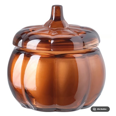 HÖSTAGILLE Duftkerze im Glas, Würziger Kürbis/braun, 20 Std.