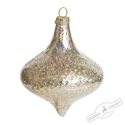 Капля "Ледяной дождь" зеркальная шампань (стекло) 8х8х10 см