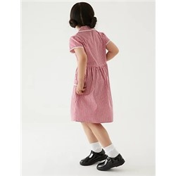Girls' Pure Cotton Gingham School Dress (2-14 Yrs)