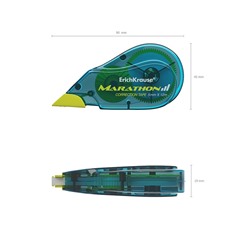 Корректирующая лента 5 мм × 12 м, ErichKrause Marathon, корпус морская волна, блистер