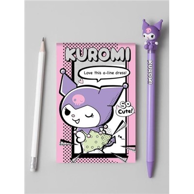 Блокнот А7 "Куроми-3", 65*98 мм, клетка, 40 л на скрепке, обложка 200 гр/м2