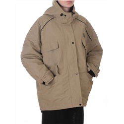 3092 BEIGE/GREEN Куртка демисезонная женская (100 гр. холлофайбер)