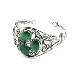 Браслет с малахитом, 18см.