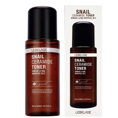 Тонер для лица восстанавливающий с керамидами и экстрактом муцина улитки, SNAIL CERAMIDE TONER, LEBELAGE, 300 мл