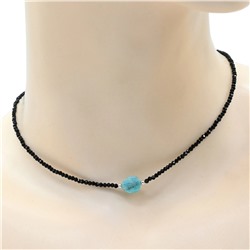 Чокер из шпинели с подвеской из амазонита, 38см