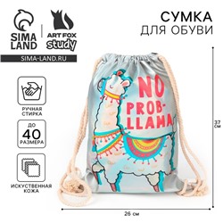 Мешок для обуви NO PROB-LLAMA, искусственная кожа, 26×37 см
