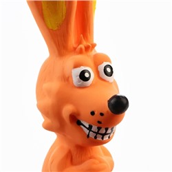 Игрушка пищащая для собак из латекса "Зайчик", 17 см, оранжевая