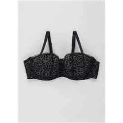 Ivory Rose DD+ Flocked Leopard Print Balcony Bra
