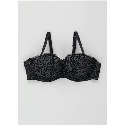 Ivory Rose DD+ Flocked Leopard Print Balcony Bra