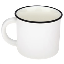 Кружка фарфоровая "Черно-белое кино" "Sweet home" 400мл, д9,8см h8,7см, матовая глазурь, с деколью, отводка, цвет - белый, д/горла 9,4см, д/основания 7см, в подарочной коробке (Китай)