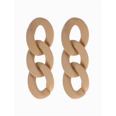 Серьги пластик «Цепь» восторг, светло-коричневые