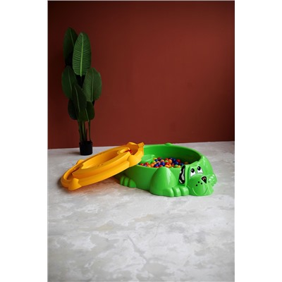 Песочница KIDS  Собачка с крышкой 432
                        зеленый / желтый