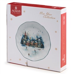 ТАРЕЛКА ЗАКУСОЧНАЯ AGNESS "С НОВЫМ ГОДОМ!" 17*3 СМ