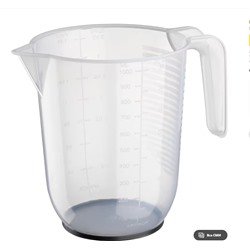 BEHÖVA Кувшинчик мерный Messbecher, transparent/grau, 1 l