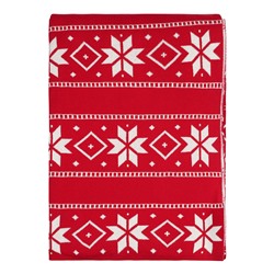 Плед из хлопка с новогодним рисунком Frostwork из коллекции New Year Essential, 130x180 см