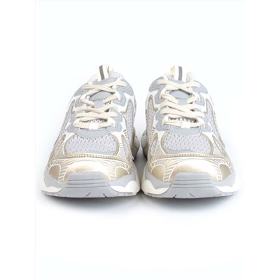 05-P247-3 GRAY/GOLD Кроссовки женские (искусственные материалы, сетка)