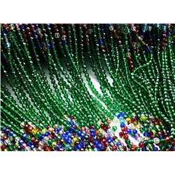 Бусины из шпинели шарик гр.3мм цв.изумрудный, ассорти, 37см, 126 бусин
