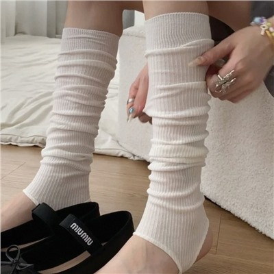 Ballet style white pile socks set for women miu stockings summer gray calf socks make them look slimming legs over knee socks