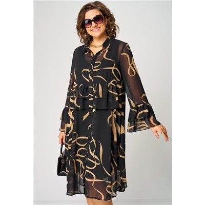 Платье EVA GRANT 7122 черно-бежевый